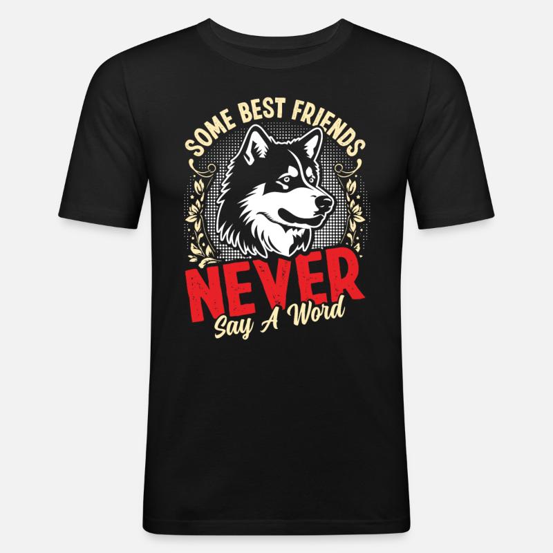 Alaskan Klee Kai - Männer Slim Fit T-Shirt - Schwarz