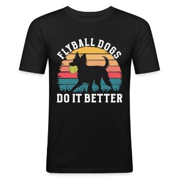 Flyball Dog Sports - Men's Slim Fit T-Shirt - black - Front - Nik (191cm)