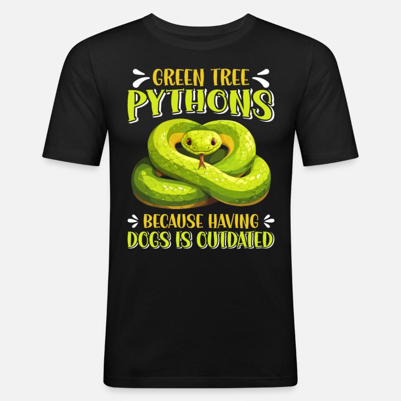 Python arborescent vert - T-shirt près du corps Homme - noir