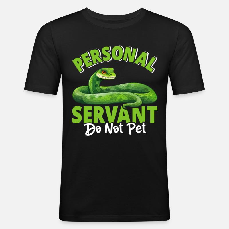 Python arborescent vert - T-shirt près du corps Homme - noir