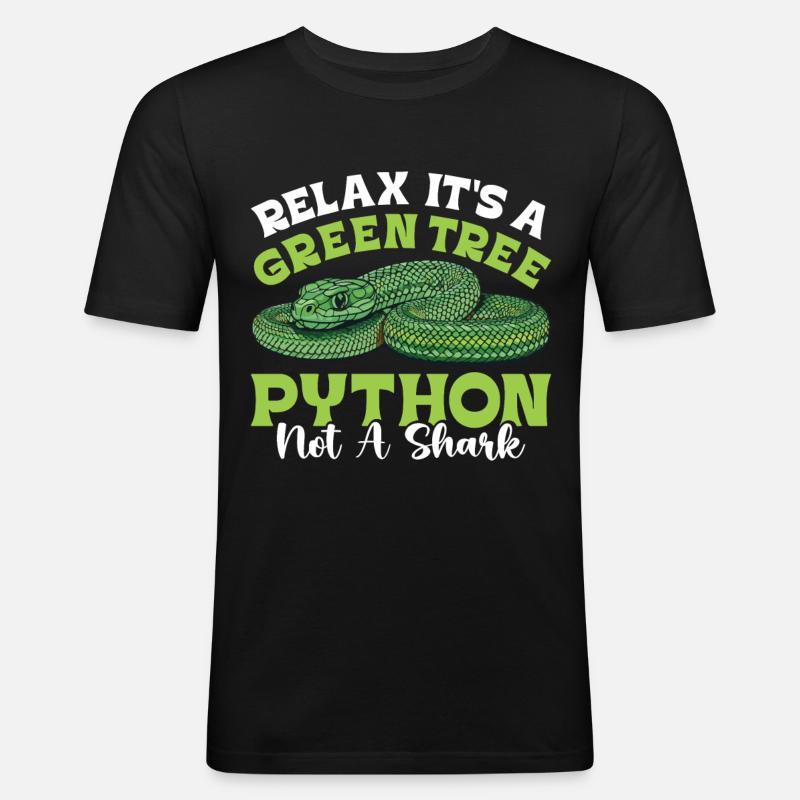 Python arborescent vert - T-shirt près du corps Homme - noir