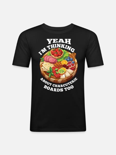 Funny Charcuterie Board - Men's Slim Fit T-Shirt - black