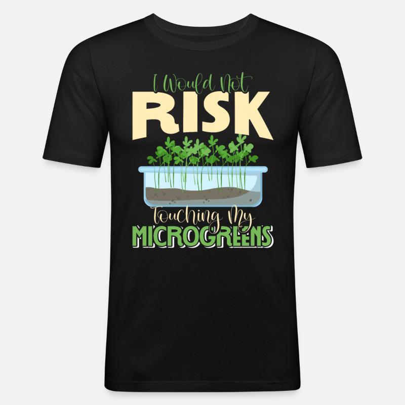 Microgreens Microgreen - Männer Slim Fit T-Shirt - Schwarz