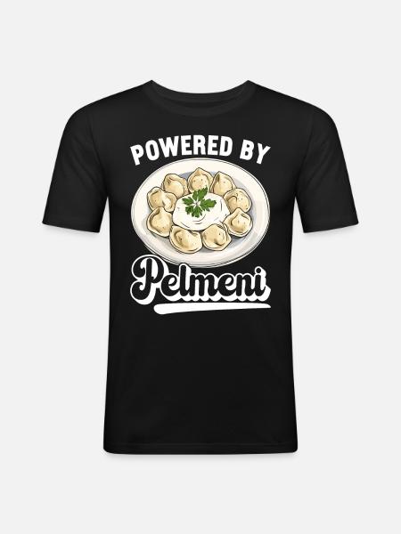 Pelmeni Russian Cuisine - Men's Slim Fit T-Shirt - black