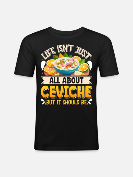 Seafood Peruvian Ceviche - Men's Slim Fit T-Shirt - black
