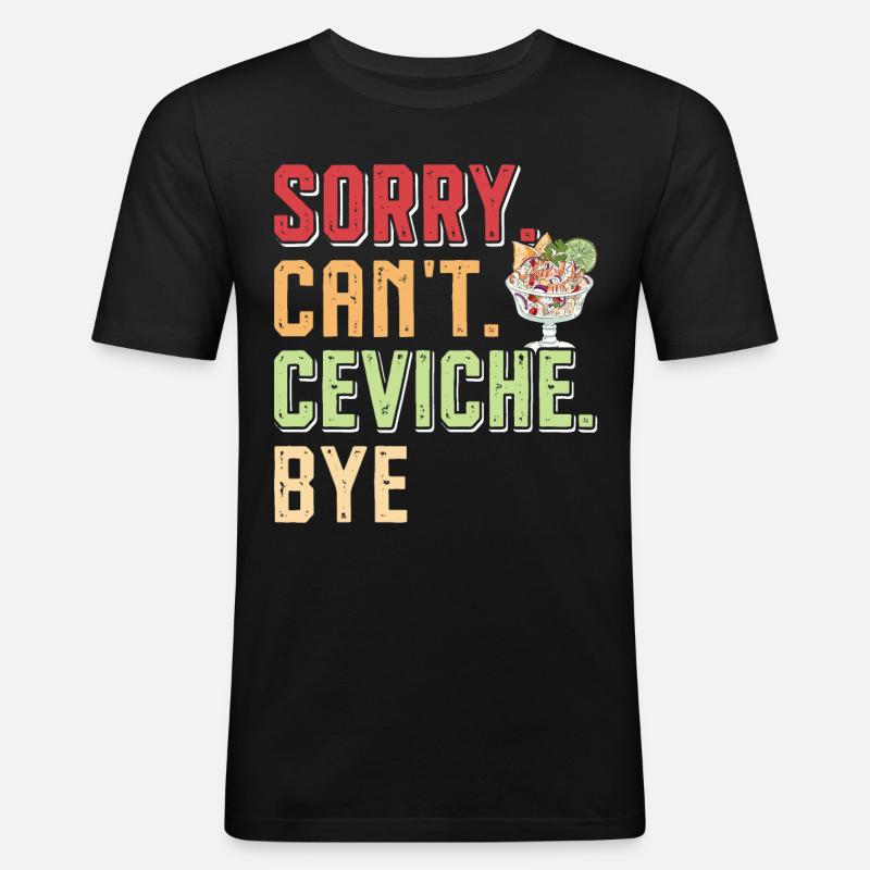 Seafood Peruvian Ceviche - Männer Slim Fit T-Shirt - Schwarz
