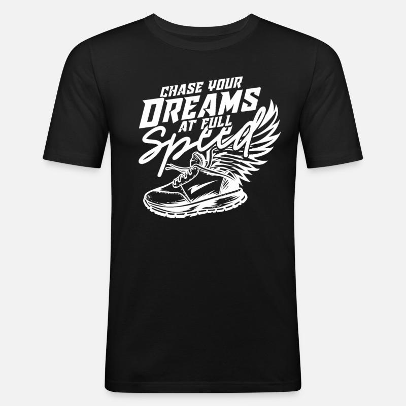 Sprint Leichtathletik Sprinten - Männer Slim Fit T-Shirt - Schwarz