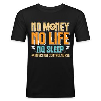Contrôle des infections chez les soignants - T-shirt près du corps Homme - noir - Devant - Nik (191cm)