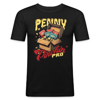 Couponing Coupon Penny Pinchin' Pro - Männer Slim Fit T-Shirt - Schwarz - Vorne - Nik (191cm)