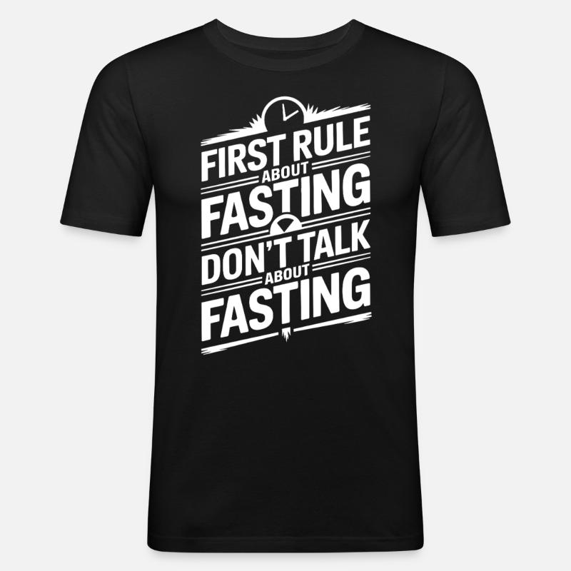 Intervallfasten Intermittierendes Fasten - Männer Slim Fit T-Shirt - Schwarz