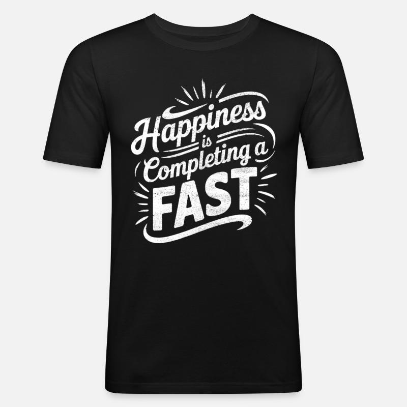 Intervallfasten Intermittierendes Fasten - Männer Slim Fit T-Shirt - Schwarz