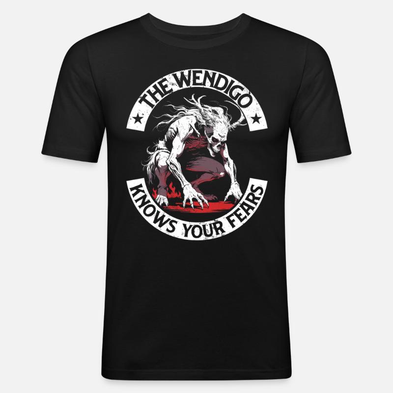 Wendigo Kryptide Cryptid - Men's Slim Fit T-Shirt - black