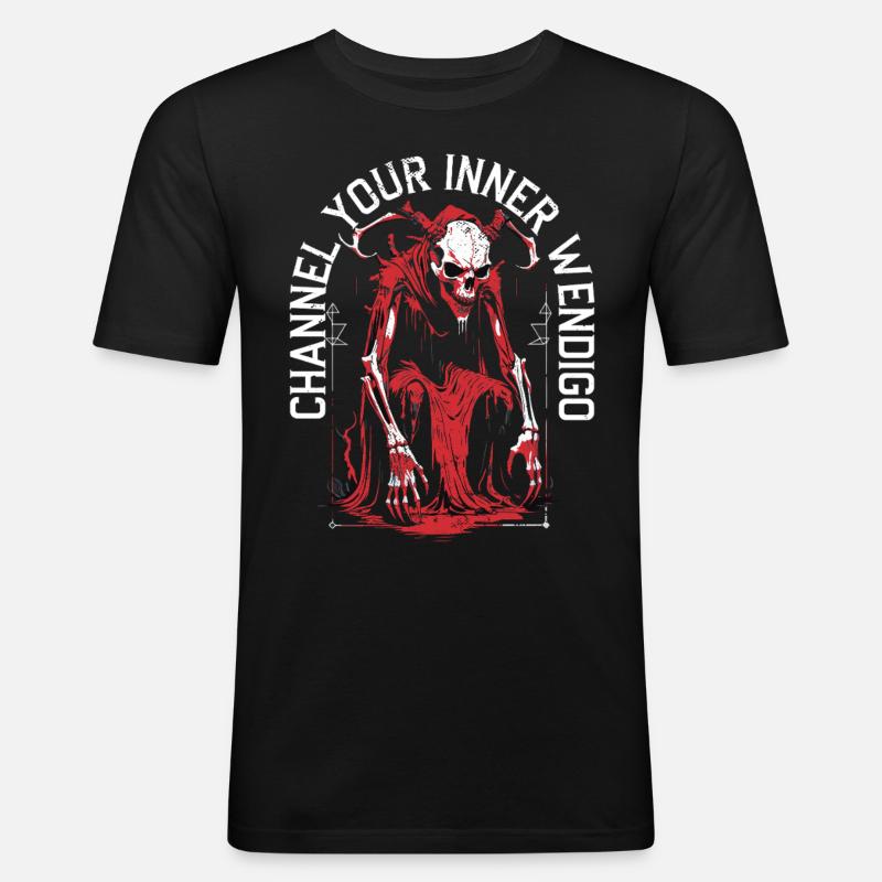Wendigo Kryptide Cryptide - T-shirt près du corps Homme - noir