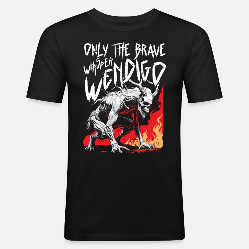 Wendigo Kryptide Cryptid - Men's Slim Fit T-Shirt - black