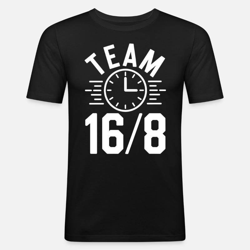 Jeûne intermittent Jeûne intermittent - T-shirt près du corps Homme - noir