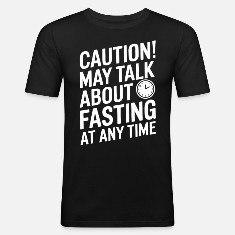 Intervallfasten Intermittierendes Fasten - Männer Slim Fit T-Shirt - Schwarz
