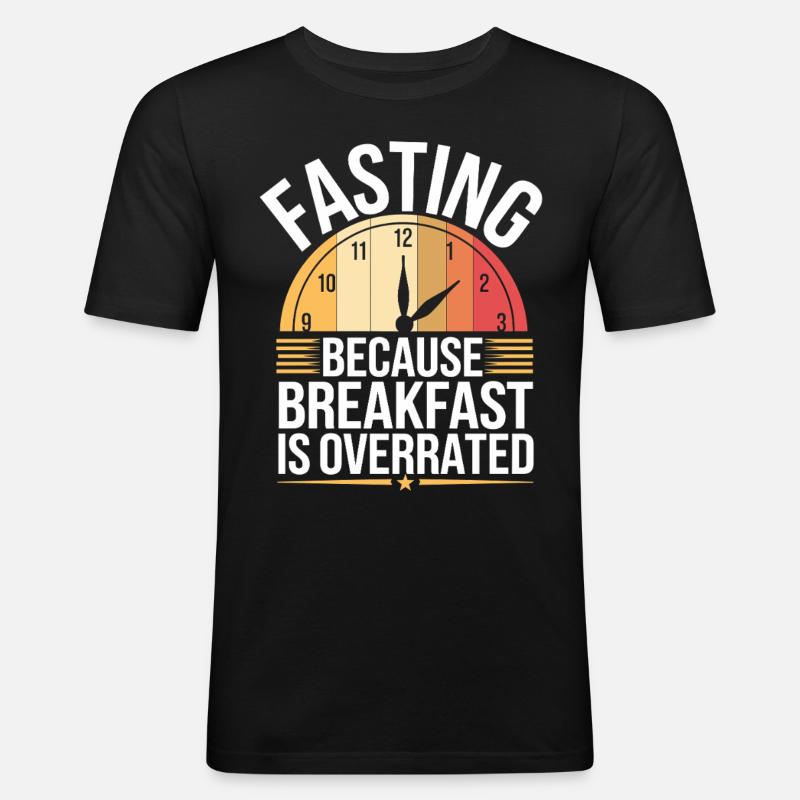Intervallfasten Intermittierendes Fasten - Männer Slim Fit T-Shirt - Schwarz
