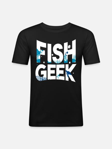 Aquarium Aquaristik - Männer Slim Fit T-Shirt - Schwarz
