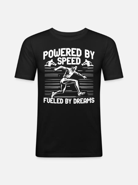 Weitsprung Weitspringen - Männer Slim Fit T-Shirt - Schwarz