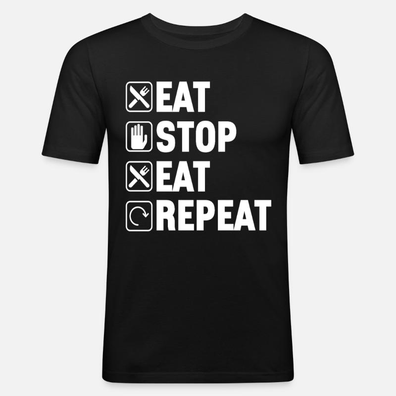 Jeûne intermittent Jeûne intermittent - T-shirt près du corps Homme - noir