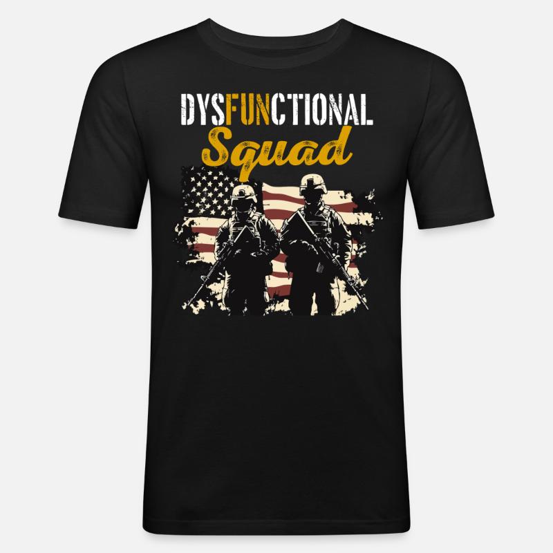 Dysfunktionaler Veteran Dysfunctional Squad - Men's Slim Fit T-Shirt - black