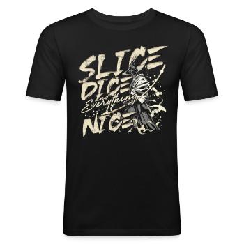 Kendo Japanische Kampfsportarten - Männer Slim Fit T-Shirt - Schwarz - Vorne - Nik (191cm)