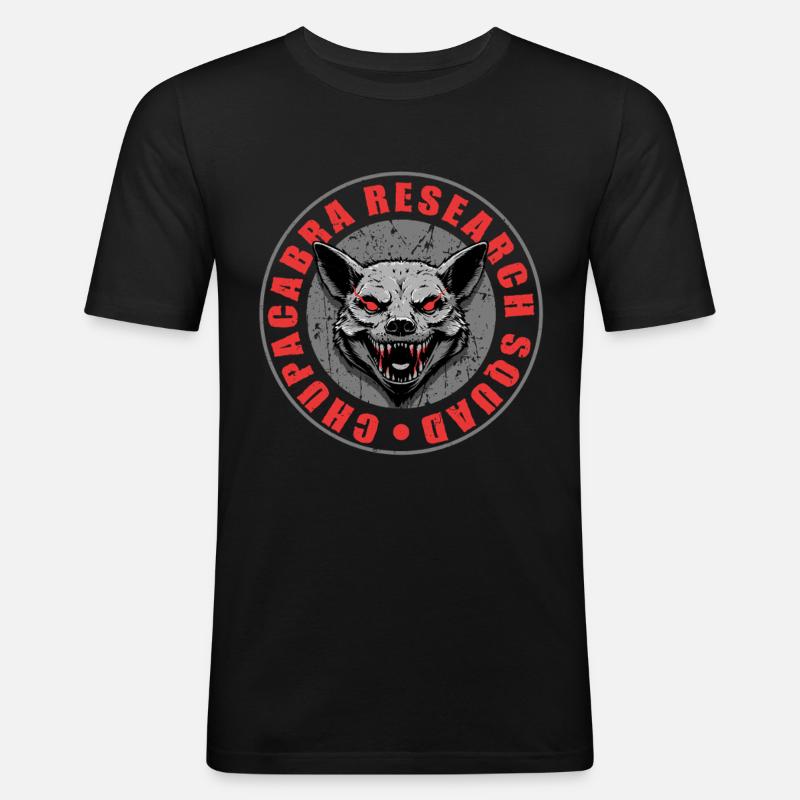 Chupacabra Reseach Squad - Männer Slim Fit T-Shirt - Schwarz