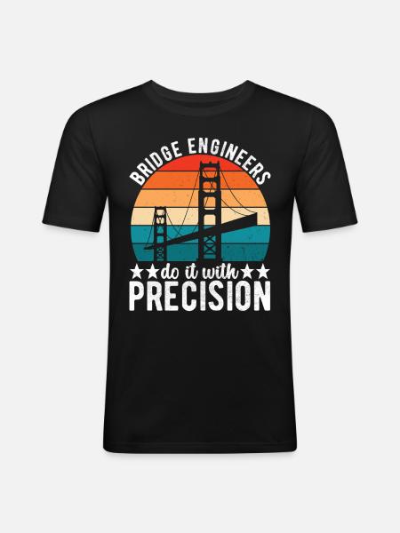 Bridge Engineer Bridge Construction - Men's Slim Fit T-Shirt - black