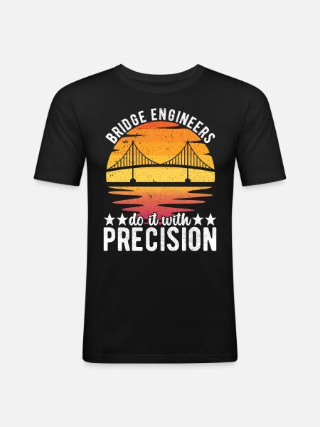 Bridge Engineer Bridge Construction - Men's Slim Fit T-Shirt - black