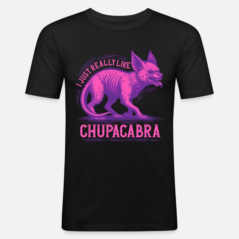Chupacabra Cryptid Cryptozoology - Men's Slim Fit T-Shirt - black