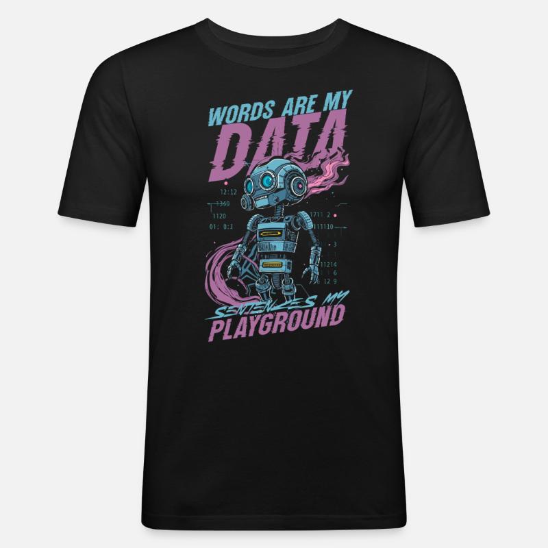 Computerlinguist - Männer Slim Fit T-Shirt - Schwarz