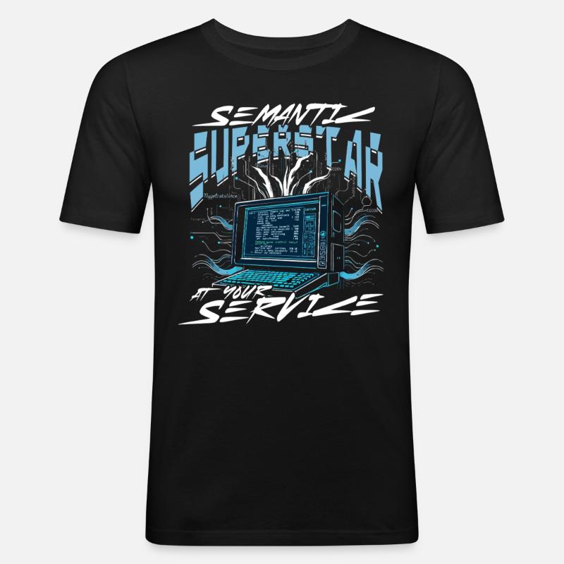 Computerlinguist - Männer Slim Fit T-Shirt - Schwarz