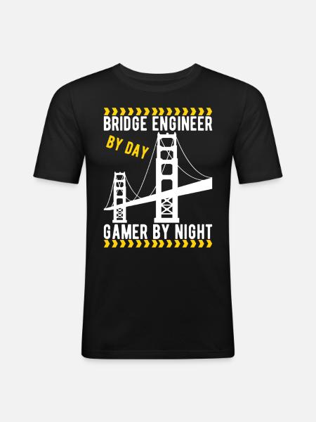 Bridge Engineer Bridge Construction - Men's Slim Fit T-Shirt - black
