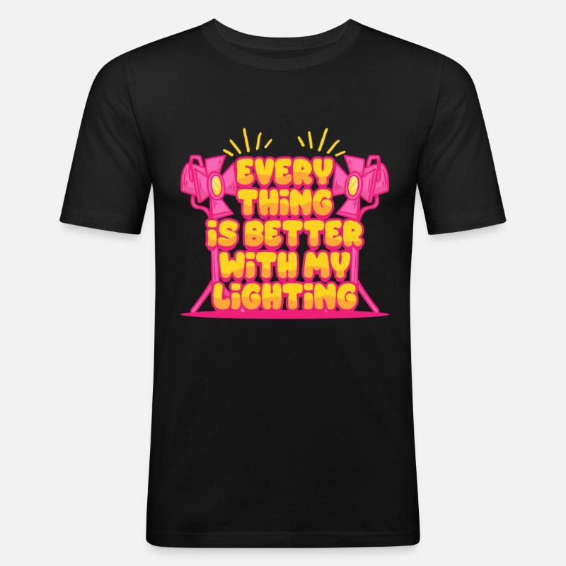 Lichttechniker Beleuchtungstechniker - Männer Slim Fit T-Shirt - Schwarz