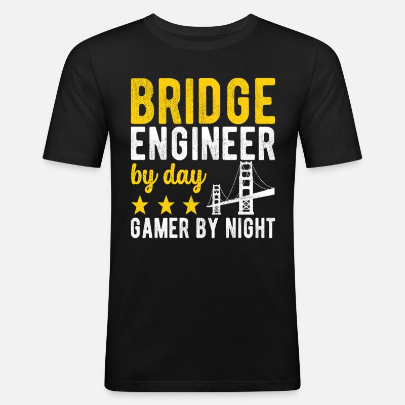 Bridge Engineer Bridge Construction - Men's Slim Fit T-Shirt - black
