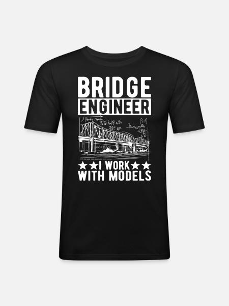 Bridge Engineer Bridge Construction - Men's Slim Fit T-Shirt - black