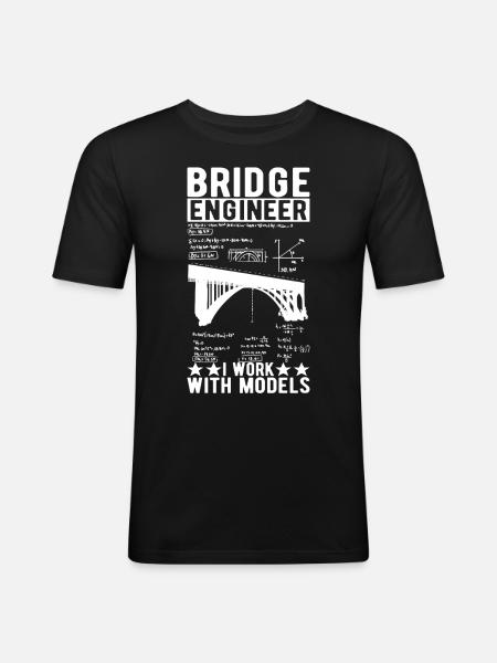 Bridge Engineer Bridge Construction - Men's Slim Fit T-Shirt - black