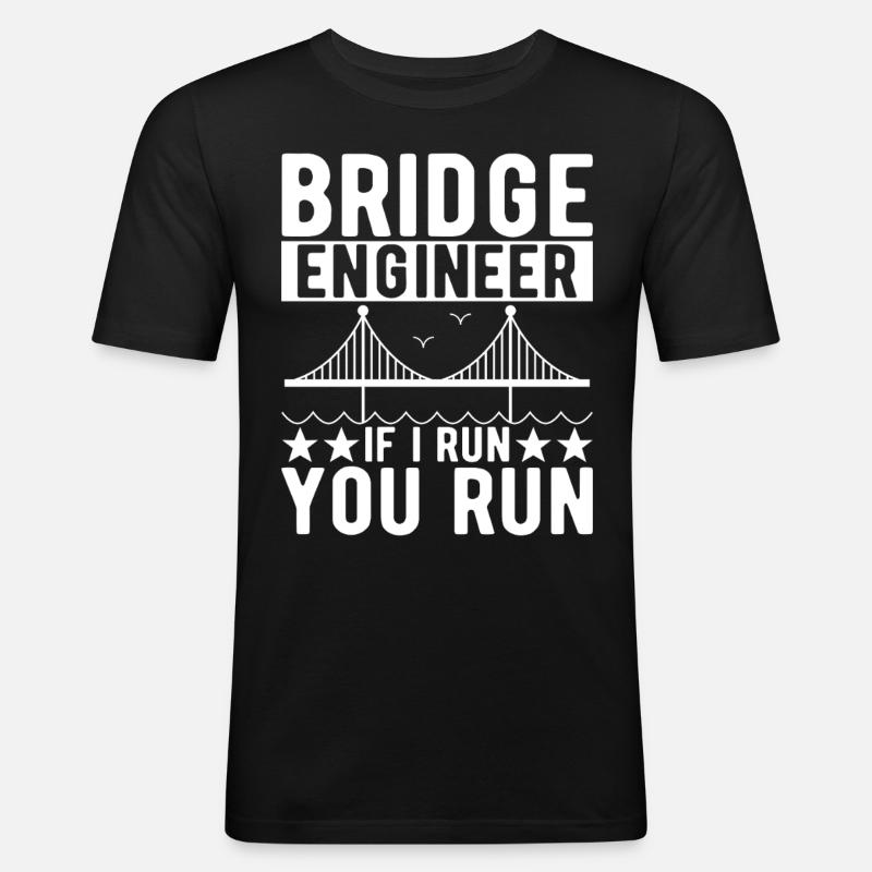Bridge Engineer Bridge Construction - Men's Slim Fit T-Shirt - black