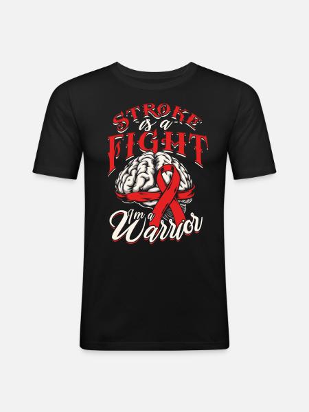 Schlaganfall Erholung - Männer Slim Fit T-Shirt - Schwarz