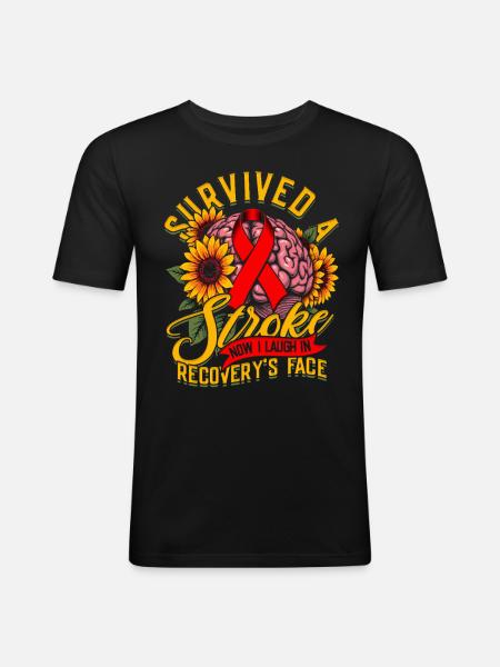 Schlaganfall Erholung - Männer Slim Fit T-Shirt - Schwarz