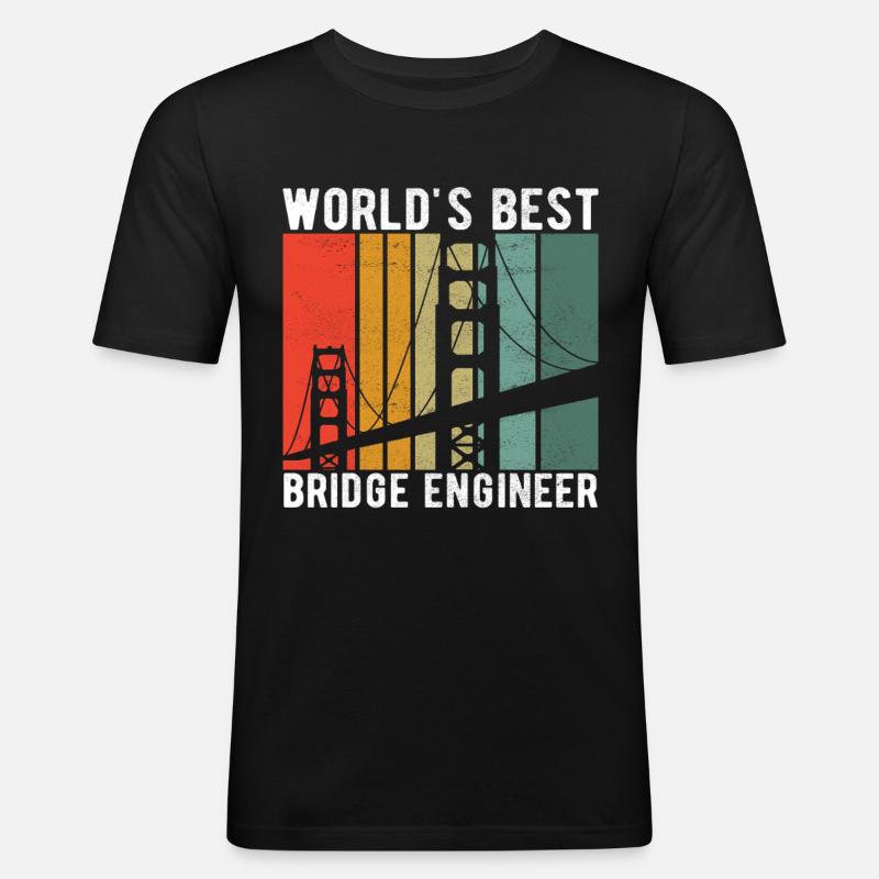 Bridge Engineer Bridge Construction - Men's Slim Fit T-Shirt - black
