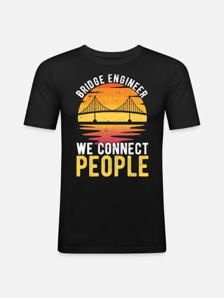 Bridge Engineer Bridge Construction - Men's Slim Fit T-Shirt - black