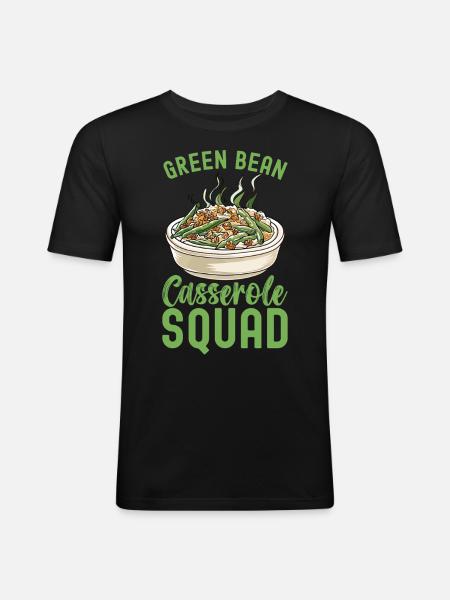 Casserole de haricots verts - T-shirt près du corps Homme - noir