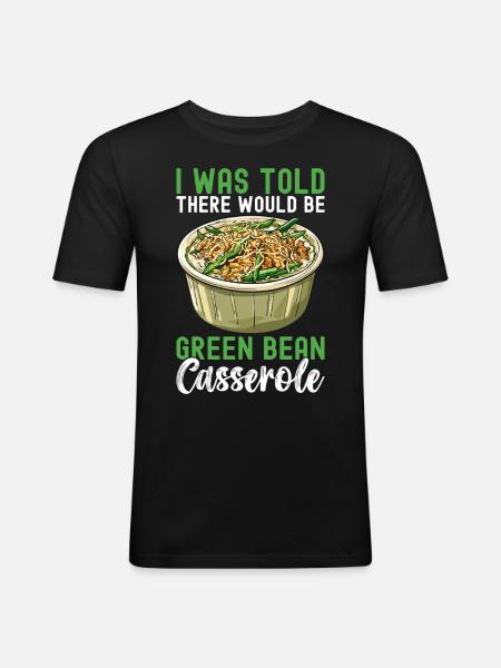 Green Bean Casserole - Men's Slim Fit T-Shirt - black