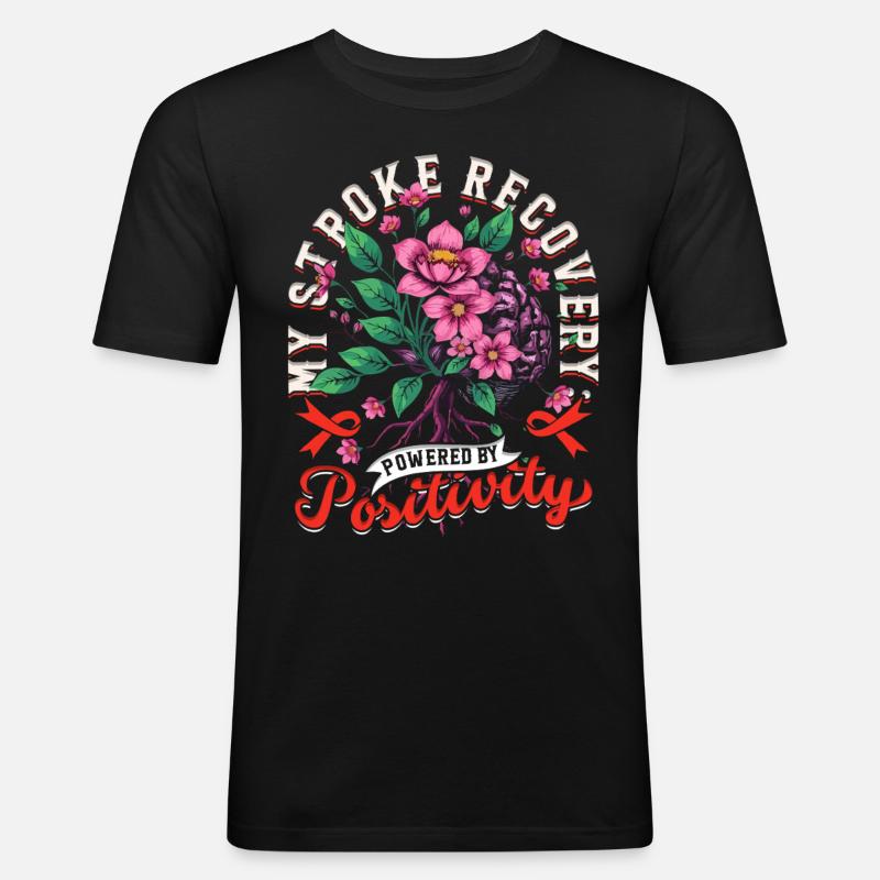 Schlaganfall Erholung - Männer Slim Fit T-Shirt - Schwarz