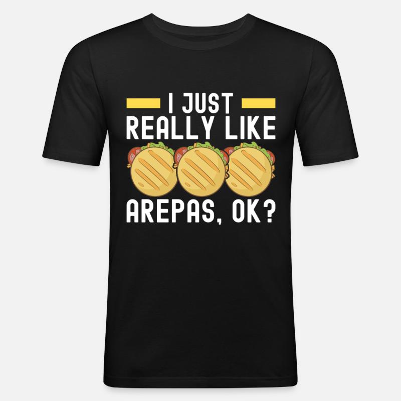 Venezolanische Arepas - Männer Slim Fit T-Shirt - Schwarz