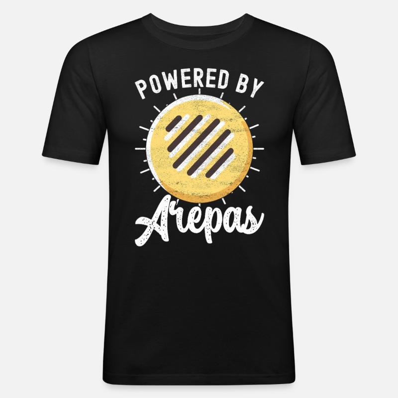 Venezolanische Arepas - Männer Slim Fit T-Shirt - Schwarz