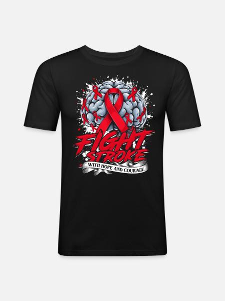 Schlaganfall Erholung - Männer Slim Fit T-Shirt - Schwarz