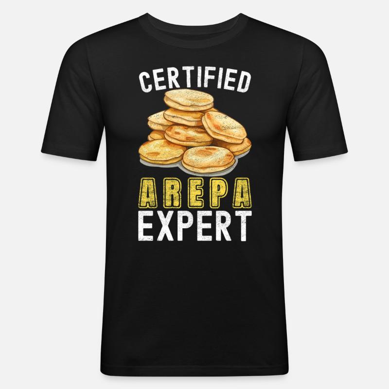 Venezolanische Arepas - Männer Slim Fit T-Shirt - Schwarz