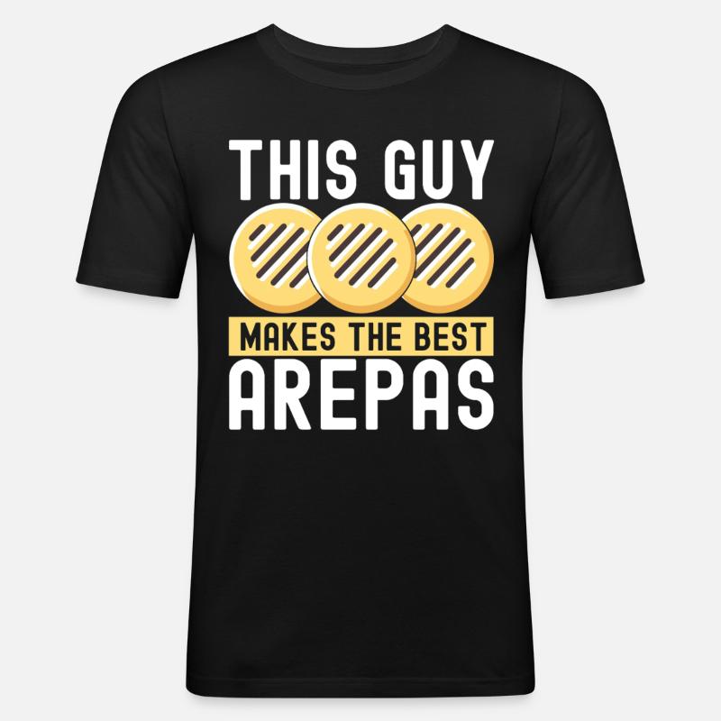 Venezolanische Arepas - Männer Slim Fit T-Shirt - Schwarz